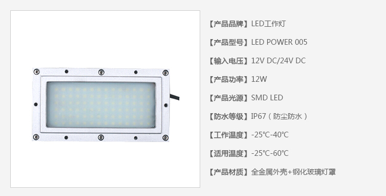 CNC机床工作灯